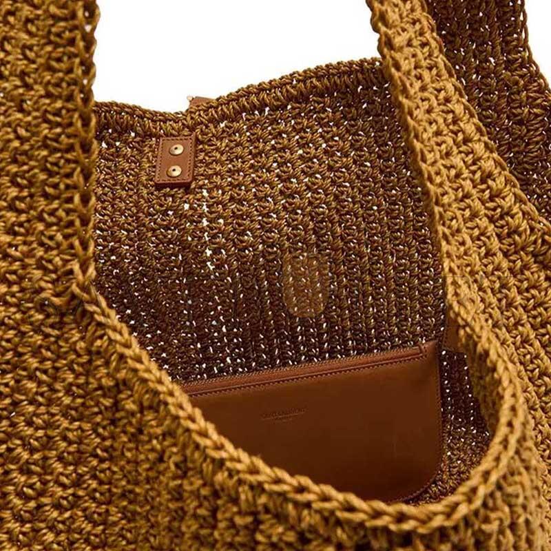 YSL LE 5 À 7 BEA YSL TOTE BAG IN CORD AND LEATHER 763435 (50*28*18cm)